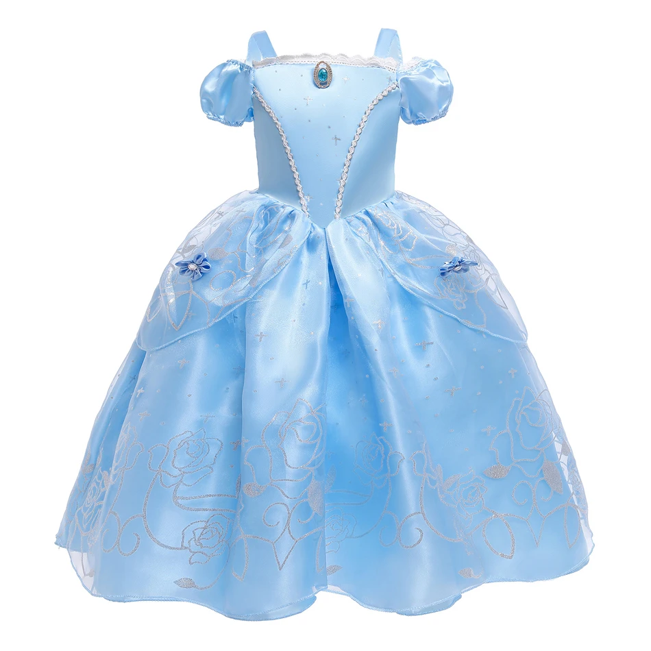 Kid Princess Dress Girl Summer Fancy Party Clothes Girls Aurora Rapunzel Cinderella Sleeping Beauty Christmas Carnival Costume