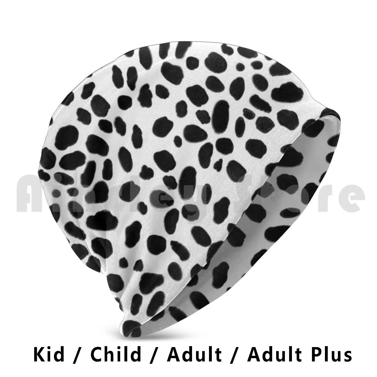 Dalmatian Spots Black And White Print Beanies Knit Hat 2221 Beanies Print Black And White Spots Polka Dots Dalmatian