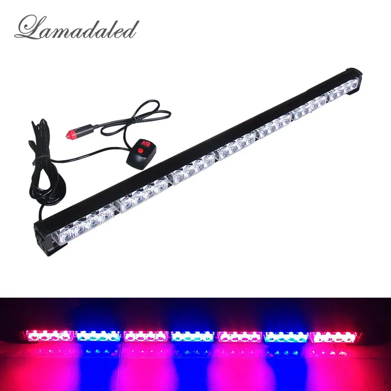 

75cm Police led light emergency hazard strobe lights bar led car grille blinking warning lamp safety stroboscope amber red blue