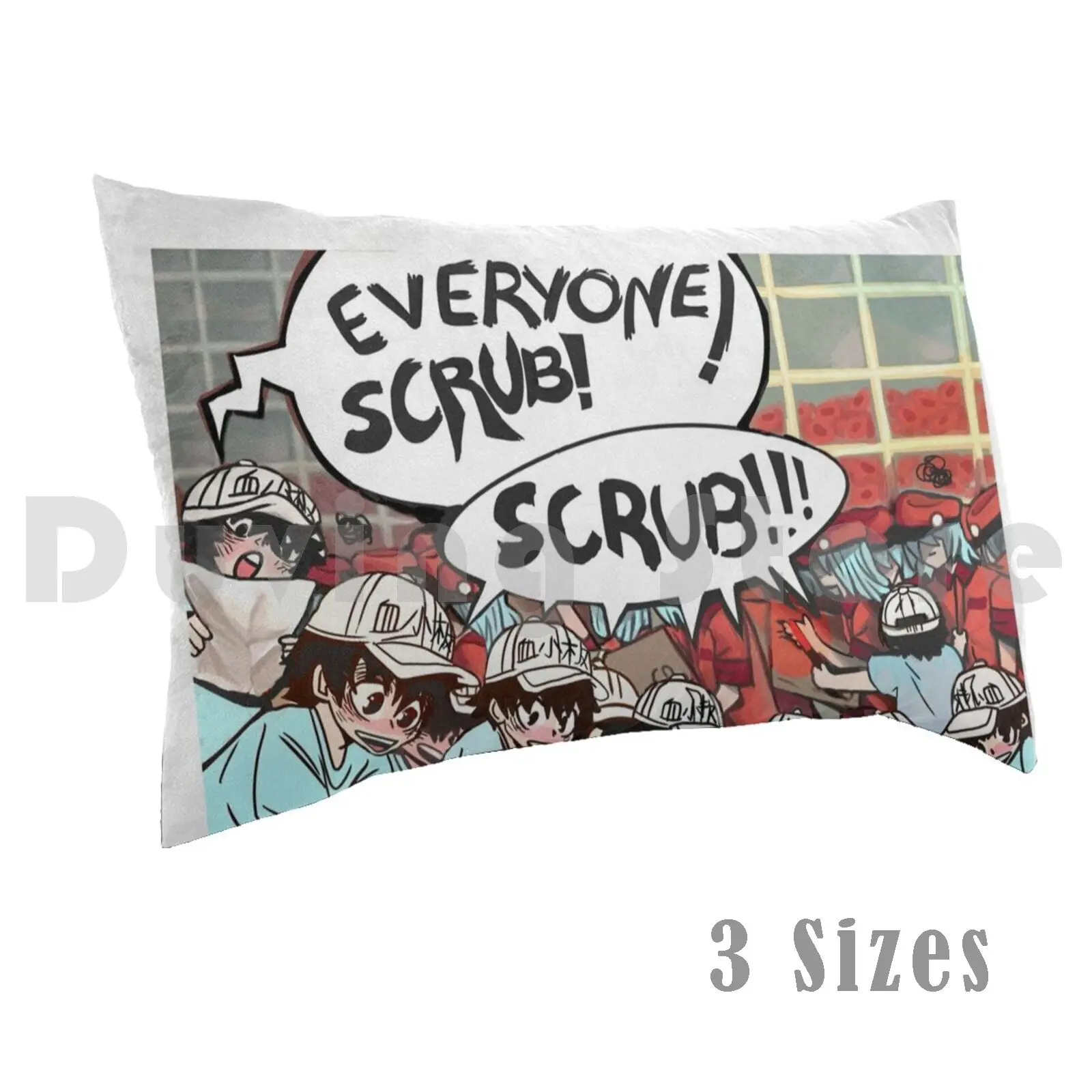 Bnha! Tenko's Cells At Work! Scrub Pillow Case Printed 50x75 Tenko Shimura Tenko Shigaraki Tomura Shigaraki