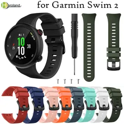 Fashion Watch Strap band for Garmin Swim 2 /Forerunner 45 Silicone Smart Watches Bands Wristbands Bracelet +tool Wrist Strap