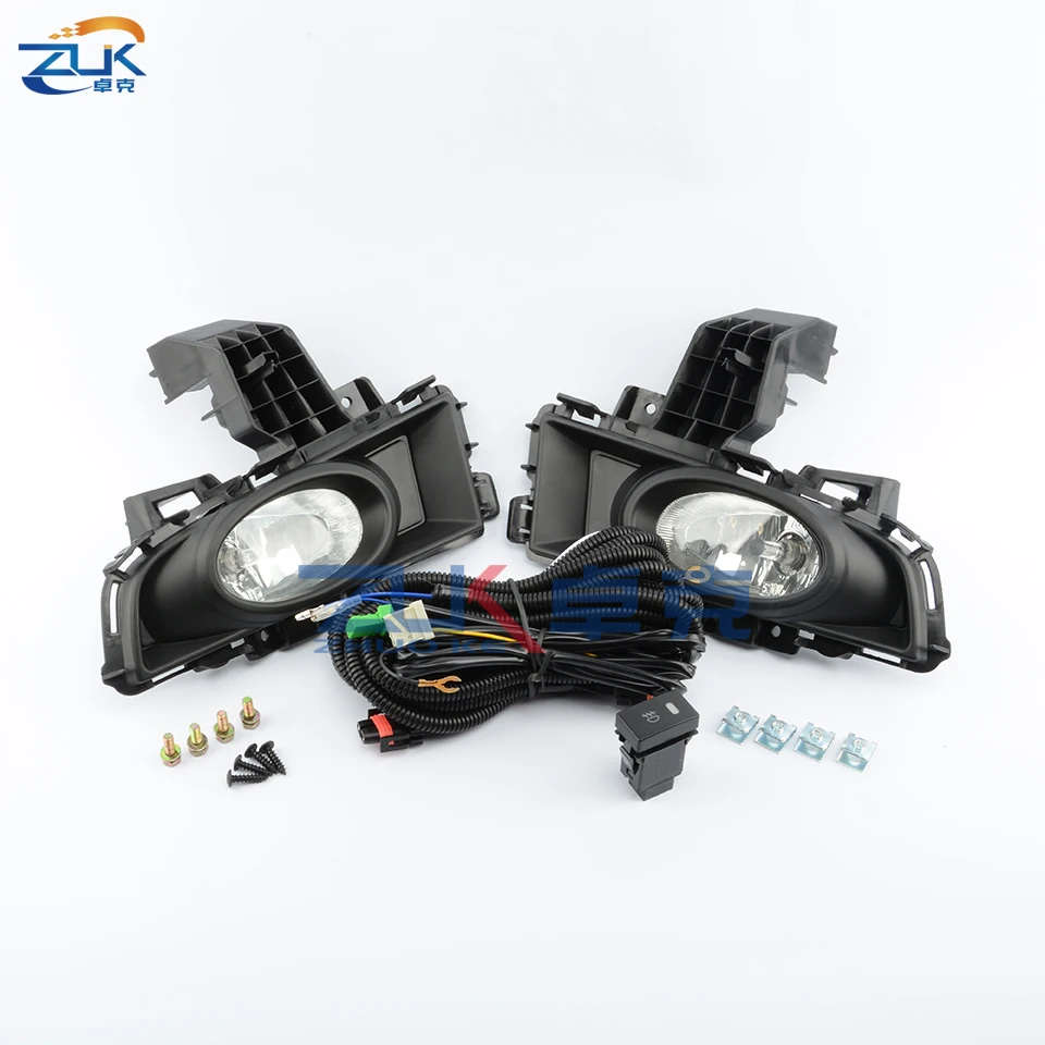 ZUK Car Additional Fog Light Set For Mazda 3 BK Sedan Facelift 2007 2008 Front Anti-Fog Lamp Foglight Foglamp Cable  Switch Kit