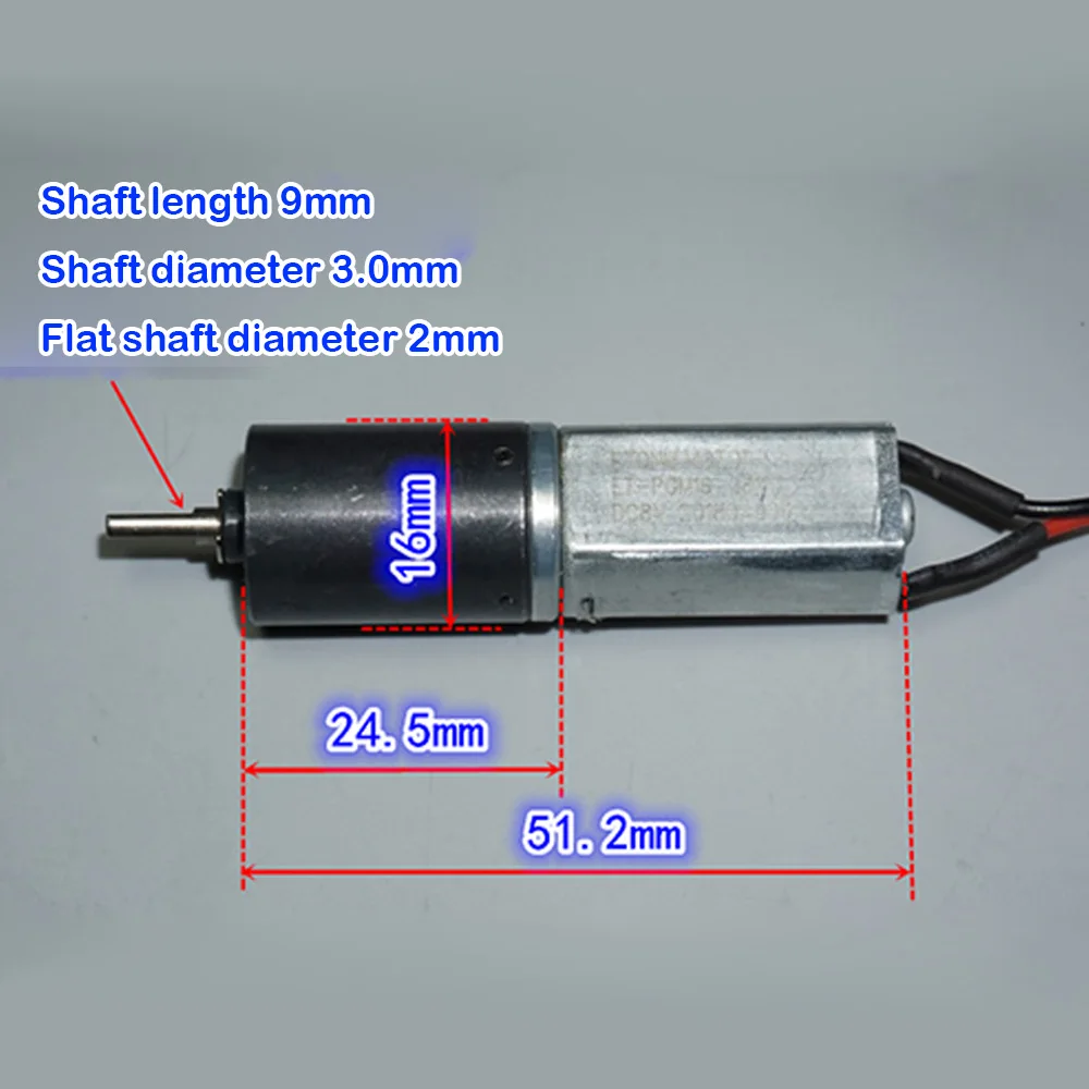 DC 3V 5V 8V Precision Metal Gear 16mm Planetary Gear Motor 150:1 Slow Speed 30RPM-100 RPM Large Torque Micro 4-stage Gear Box