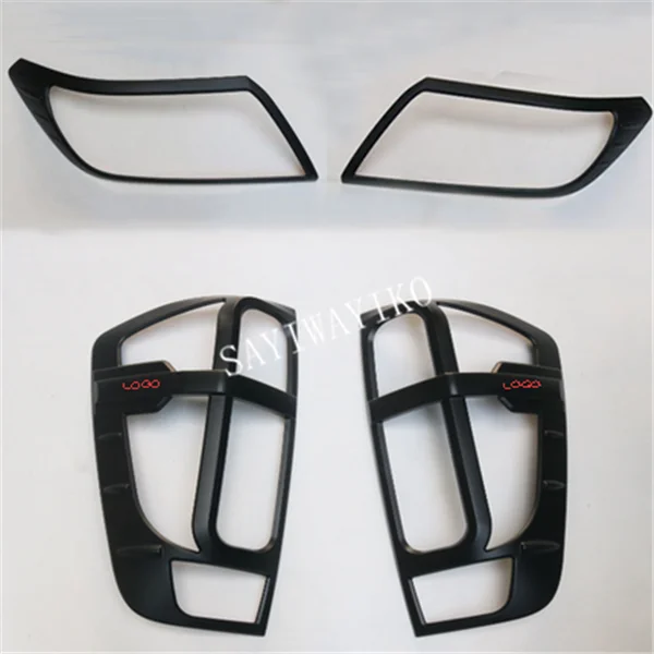MATTE BLACK HANDLE BOWL HEADLAMP TRIMS COVERS CHROMIUM STYLING FIT FOR NISSAN NAVARA NP300 EXTERIOR LIGHTS COVER ACCESSORIES