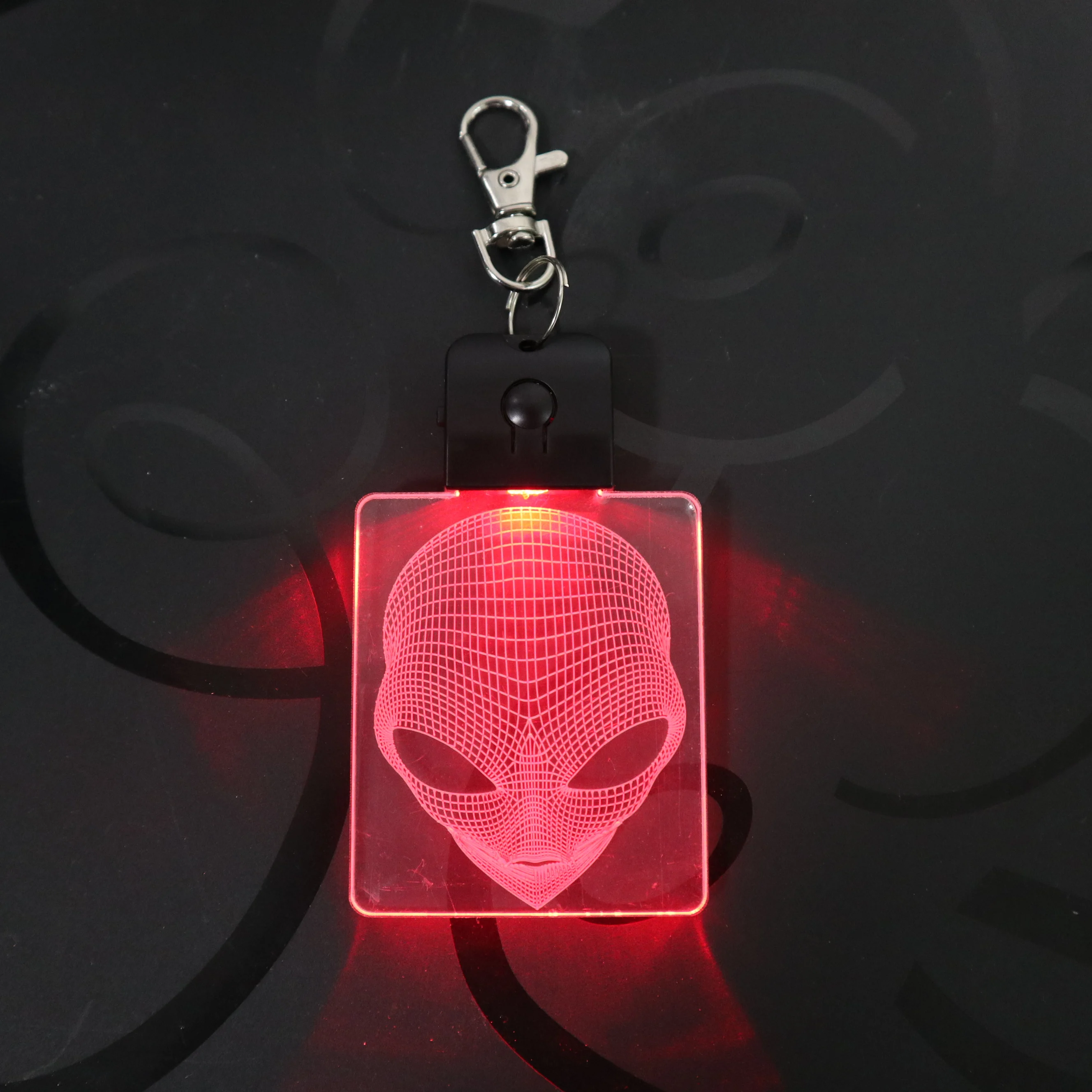 Alien Head Keychain Home Decor 3D LED Arylic Night Light Magical Decor Lamp Lighting Colors Decoration Gift Dropshipping