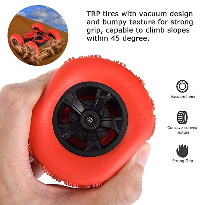 RC Đóng Thế Xe Đồ Chơi 2.4Ghz 4WD Xe Ô Tô Điều Khiển Từ Xa 2 Mặt Xoay 360 Độ Lật Một Khóa Biến Dạng Đua Xe đồ Chơi Xe Ô Tô RTR Tặng