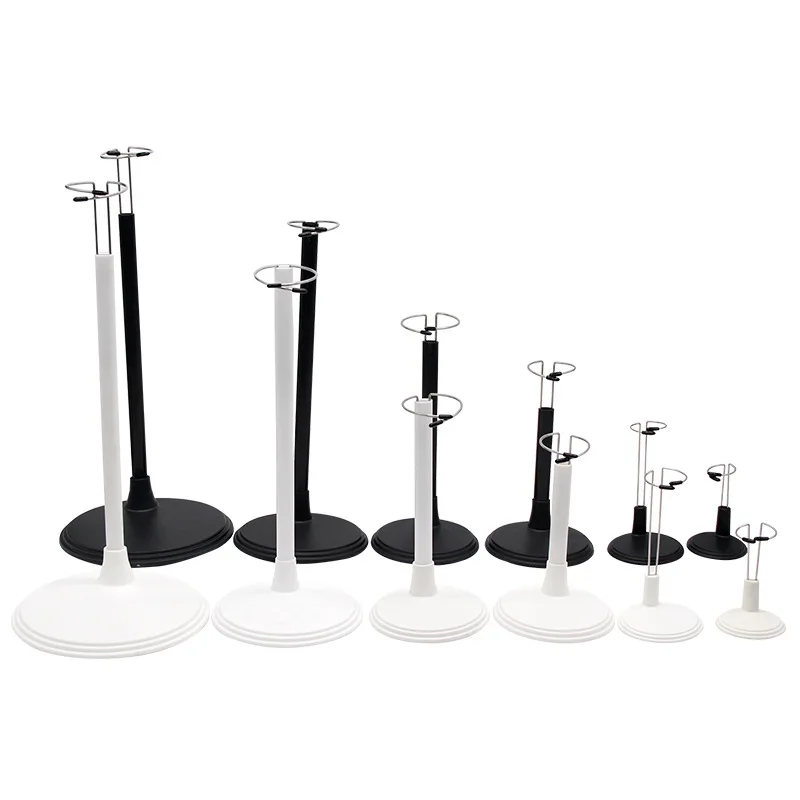 6pcs/Lot Doll Stand White/Black Plastic Display Holder Support for 15-60cm Barbies Bjd Dolls or Plush Toy DIY Dolls Accessories