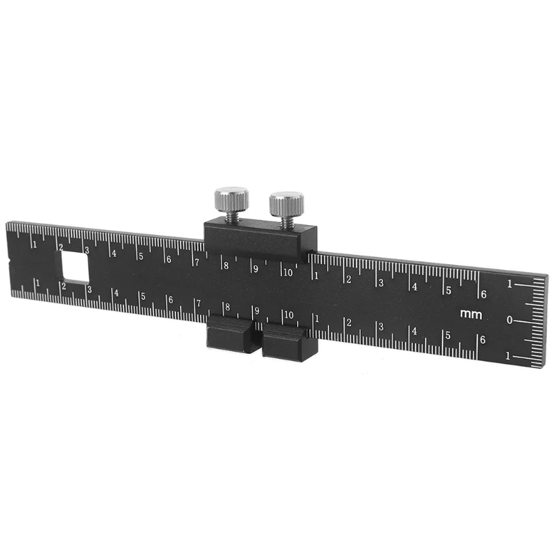 Precision Pocket Ruler Woodworking by Clear Style ,Aluminum alloy Positioning Scribing Gauge, Carpenter Mark