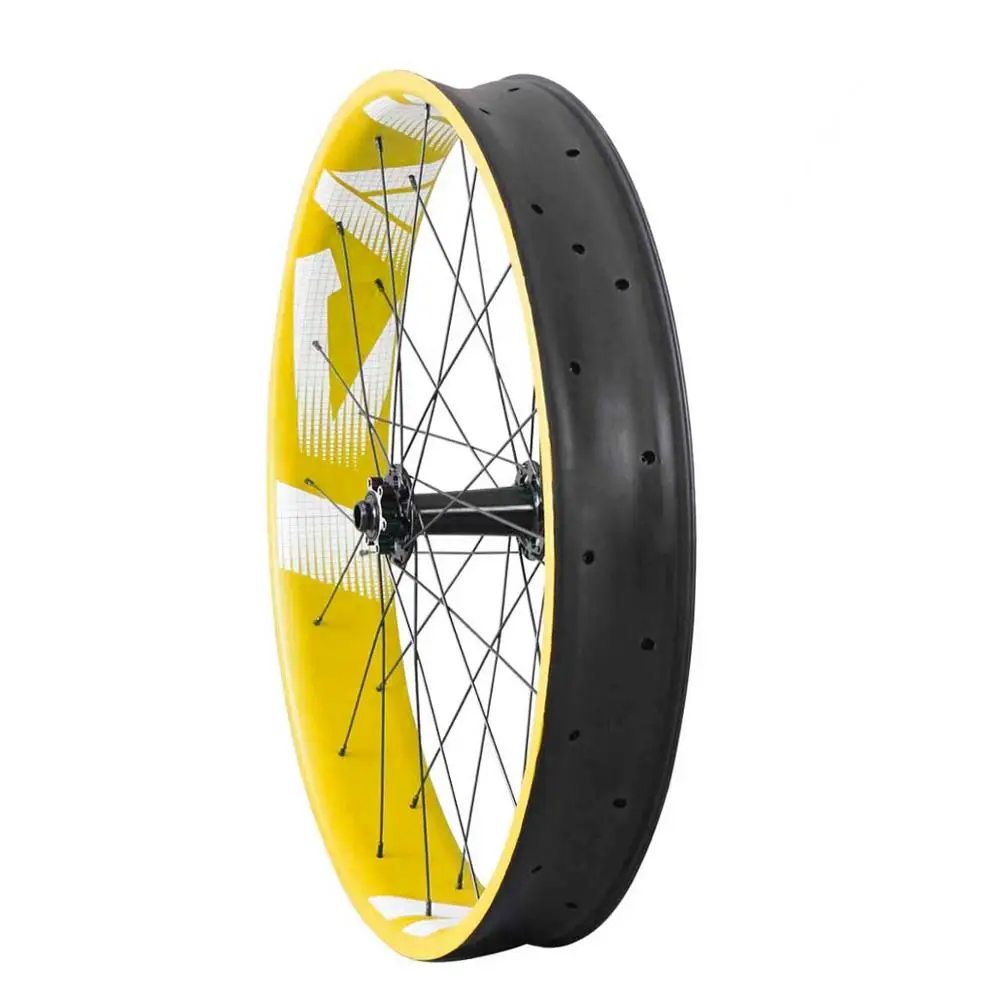 UD Matte Fat Bike Carbon Wheels 90mm Wide Snow Bicycle Wheelset Power-way M74 CN Spokes FW90