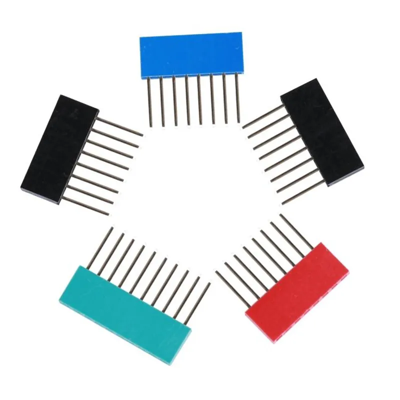 80Pcs Female Tall Stackable Header Connector Socket 11mm For Arduino Shield 4-Color Black/Red/Blue/Yellow