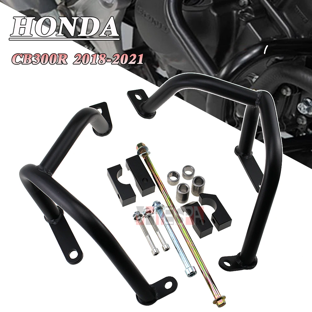 CB300R 2018-2021 Motorcycle Engine Highway Crash Bar Guard Falling Protection For Honda CB 300R 2018 2019 2020 2021 Black Steel