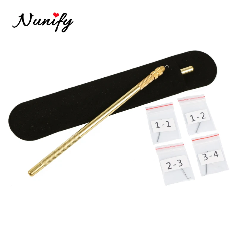 Nunify Lace Wig/Toupee Hair Extension Tools 1 Set Professional Bronze Ventilating Holder And Ventilating Needles For Lace Wigs