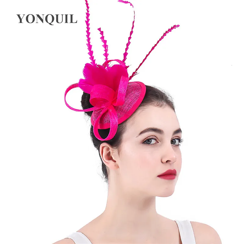 

Fascinators Wedding Bridal Headwear Beautiful Hair Accessories Handmade Sinamay Pillox Hats For Elegant Women Derby Headpiece