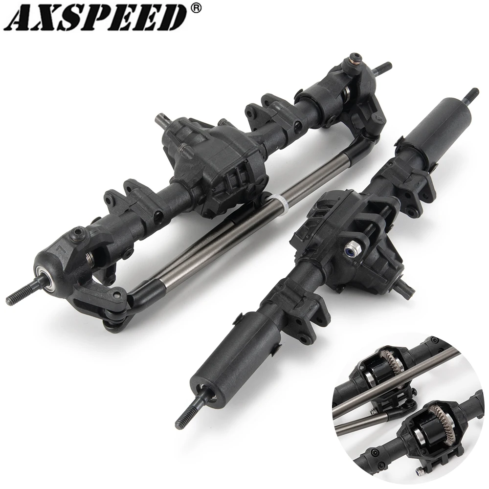 AXSPEED RC Car Front & Rear Straight Complete Axle for 1/10 RC Crawler Axial SCX10 II 90046 90047 90027 90028 Upgrade Parts