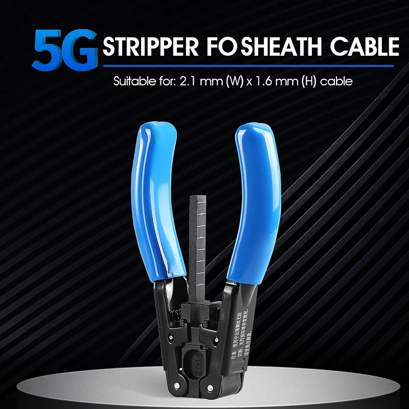 FTTH-herramienta Pelacables de fibra óptica, alicates Pelacables de cuero de 5G, 2,1x1,6mm, compuesto fotoeléctrico