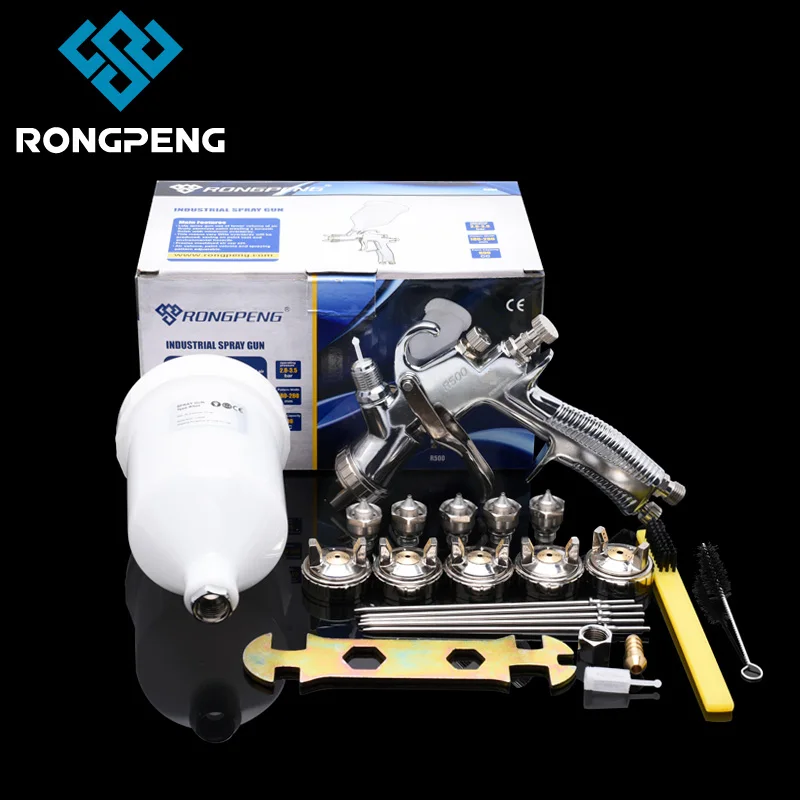 RONGPENG LVLP R500 Spray Gun for Car Painting Spray Gun 1.3/1.4/1.5/1.7/2.0mm Air Gun Airbrush Sprayer with Cleaning Kit for Car