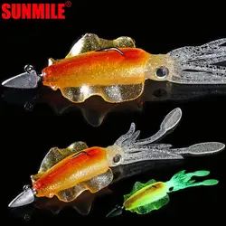 SUNMIL Squid Fishing Lure 10cm /15cm Luminous/UV Squid Jig With Jig Hook Octopus Calamar Wobbler Bait For Bass Pike Lure