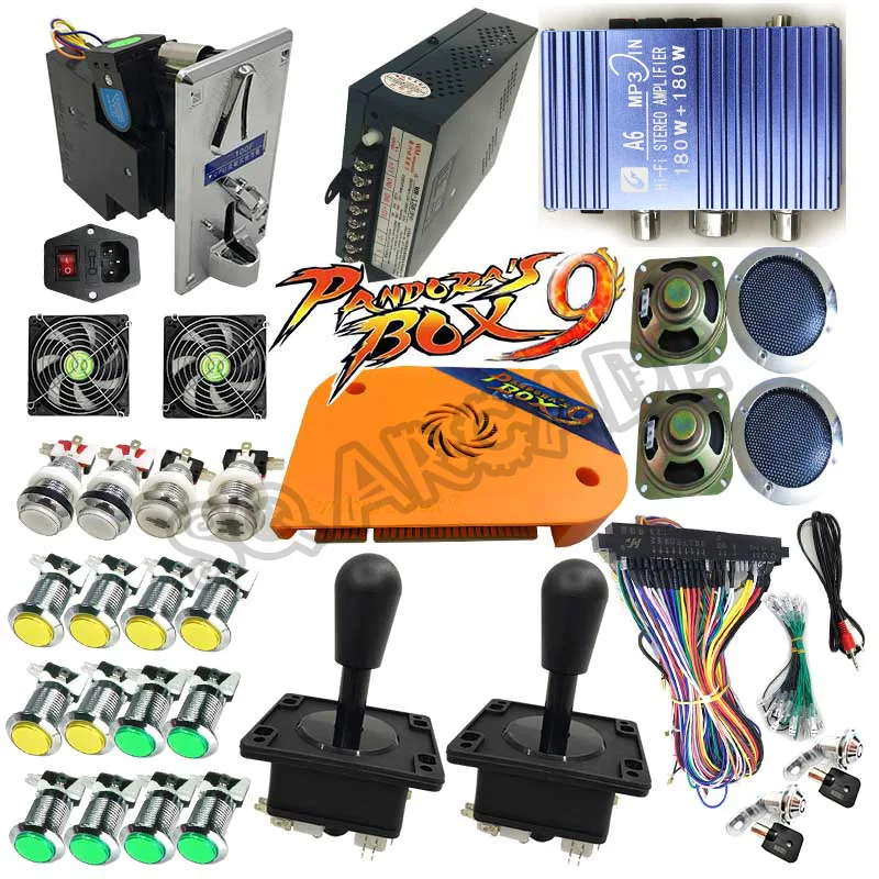 Pandora Saga 9 1500 games  DIY Arcade Bundles Kits Parts With Power Supply Jamma Harness Joystick led Push Button Coin Selector