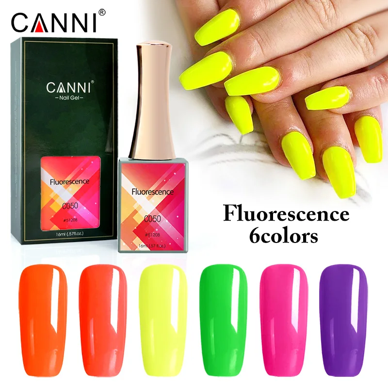 6pcs/kit CANNI 16ml Gel Nail Polish Macaron Summer Multi Color Collection Nail Gel Varnish Nail Salon Used Full Coverage Gel