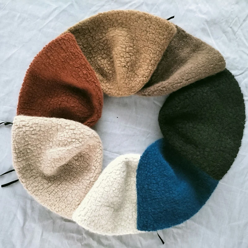 

2021 Rabbit Fur Winter Hat for Women Solid Beanie Cashmere Wool Cap Female Knitted Skullies Beanies Warm Soft Knit Hat Bonnet