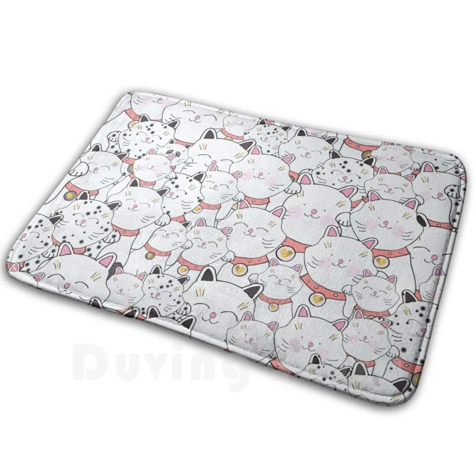 Encuentra el Panda-alfombra de gatos de la suerte, alfombra antideslizante, alfombrillas para dormitorio, gato de la suerte Maneki Keko, amante del gato, gato loco, mamá, gato
