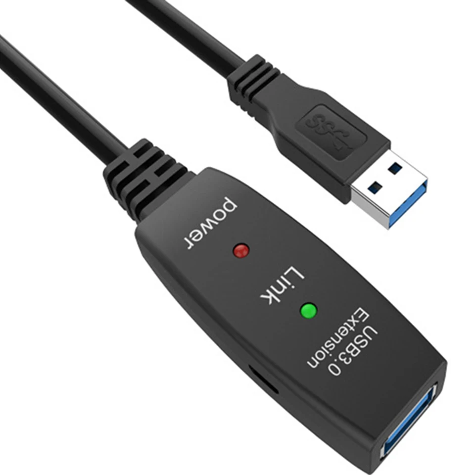 

USB 3.0 Extension Cable Male to Female USB Extender Cable High Speed 5Gbps Built-in signal chip micro power port 5-30M Extension