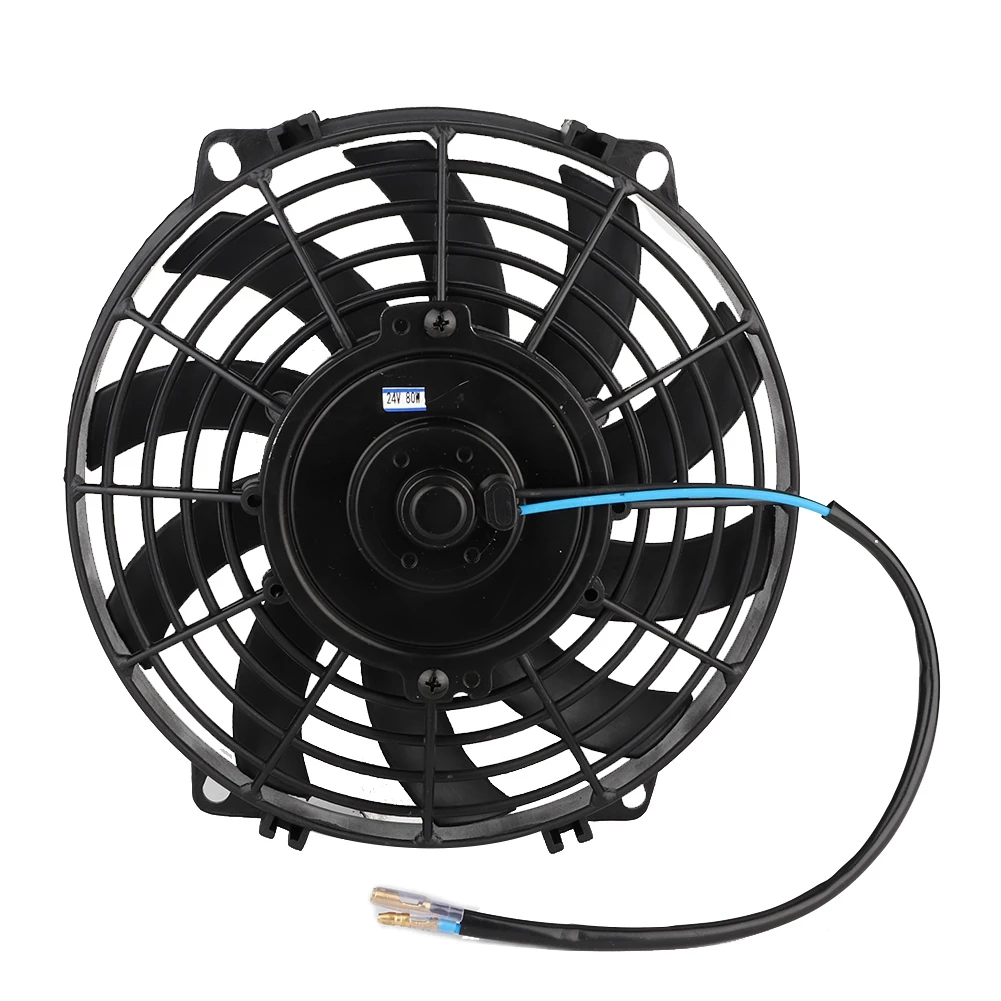 Universal Cooling Fan 24V 9in Car Curved Blade Air Conditioner Condenser Electric Cooling Fan for Car Truck Eengineering Van ABS