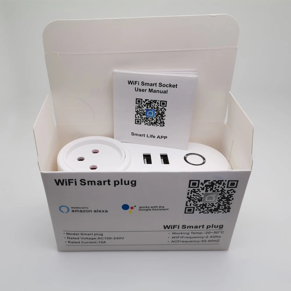 US EU UK AU Israel Brazil WIFI Smart Socket Mobile Plug dengan USB Charging Remote Control Timer Support Alexa Google 10A 16A