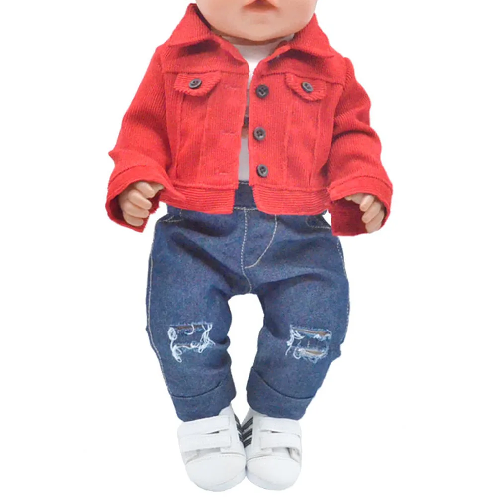 NEW Toys Baby Doll clothes 43cm new born doll American doll accessories Fashion jackets, jeans, shoes Girls gift