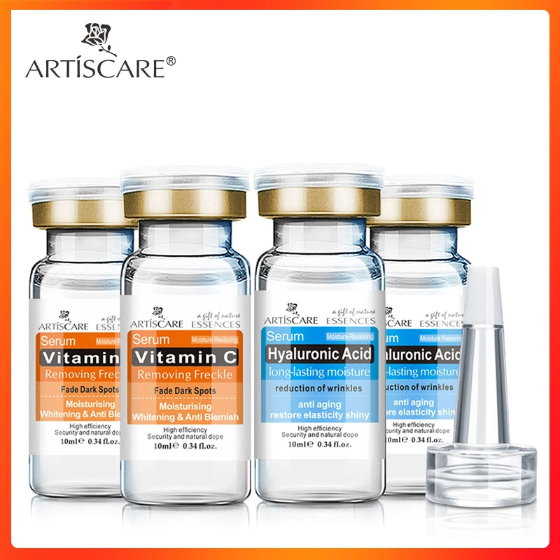 ARTISCARE-suero de ácido hialurónico con vitamina C +, 4 piezas, hidratante para el cuidado de la piel, esencia VC