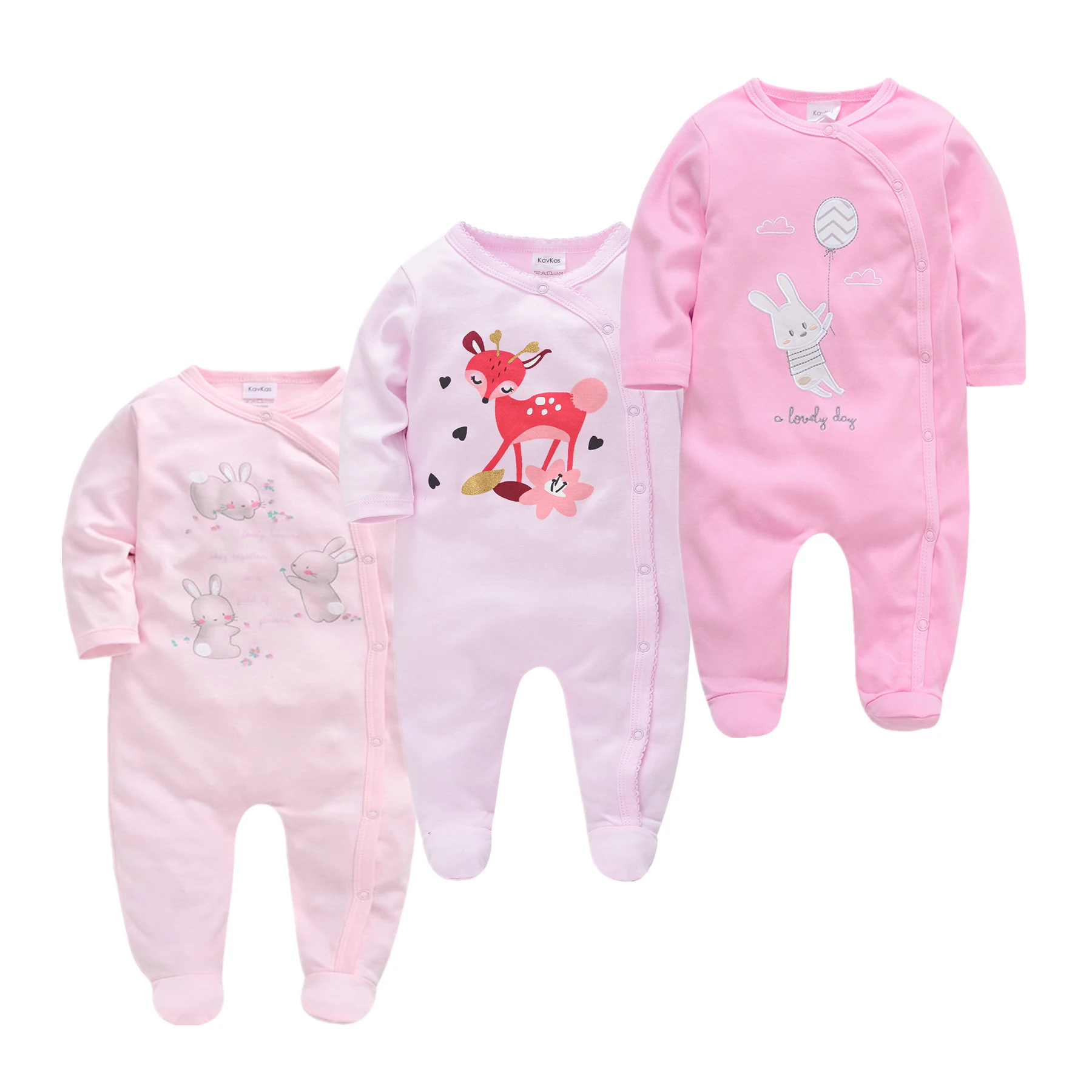 Roupa Bebe De Baby Jumpsuit Newborn 3PCS Cotton Infant Boys Pajamas Spring Cartoon Sleepwear Long Sleeve Girl Pyjamas Home Wear