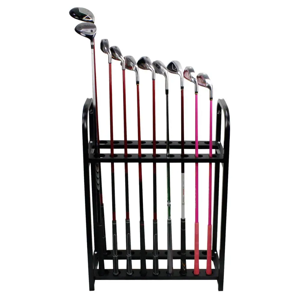 Crestgolf 18 Holes Golf Club Organizers Golf Clubs Display Shelf Golf Driver Rack Golf Training Aids Black