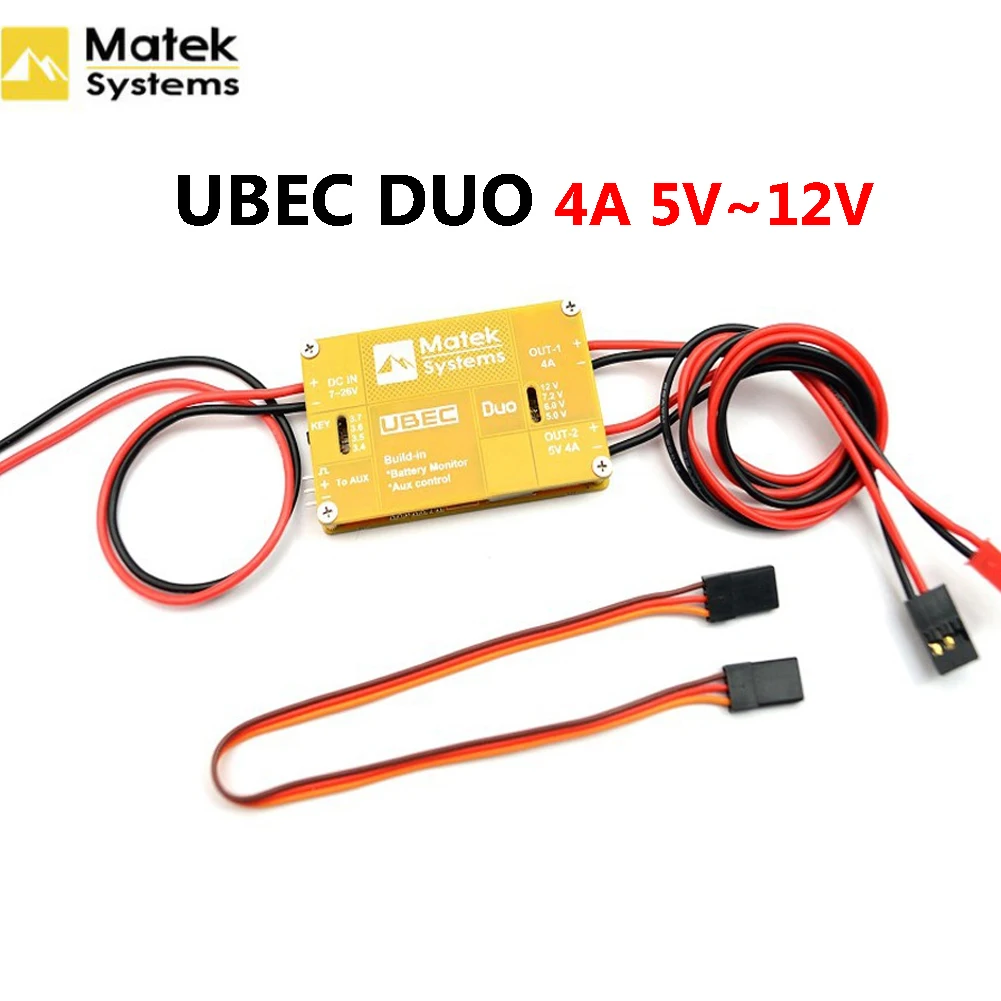 Matek System UBEC DUO 4A/5~12V& 4A/5V For RC Quadcopter RC Airplane RC Multicopter UBEC Power Model