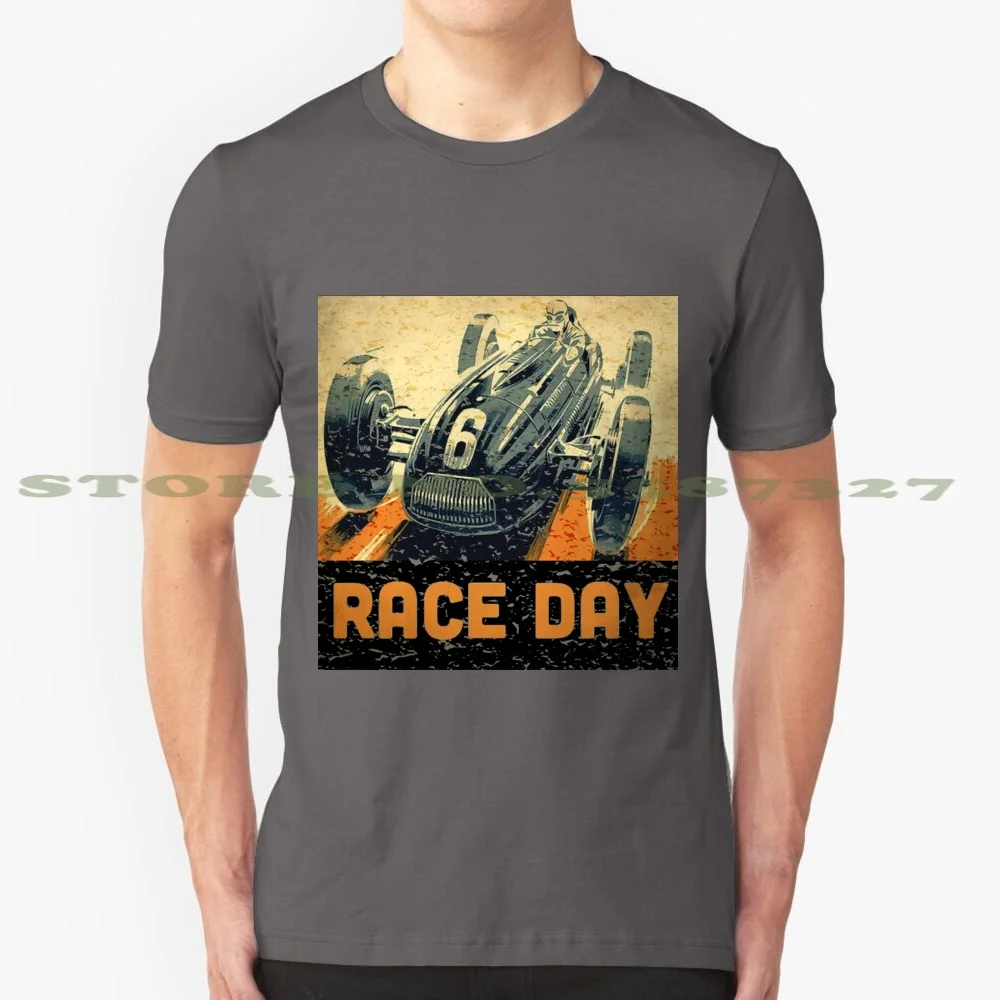 Race Day 100% Cotton T-Shirt Vintage Auto Club Racing Formula One Monaco Speed Fathers Christmas Birthday Historic Collectable