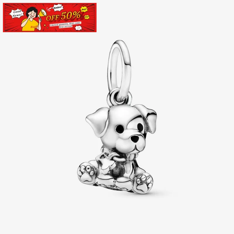 Frauen DIY Mode Schmuck 925 Sterling Silber Perlen Fit Original Pandora Armbänder Labrador Welpen Hund Baumeln Charme