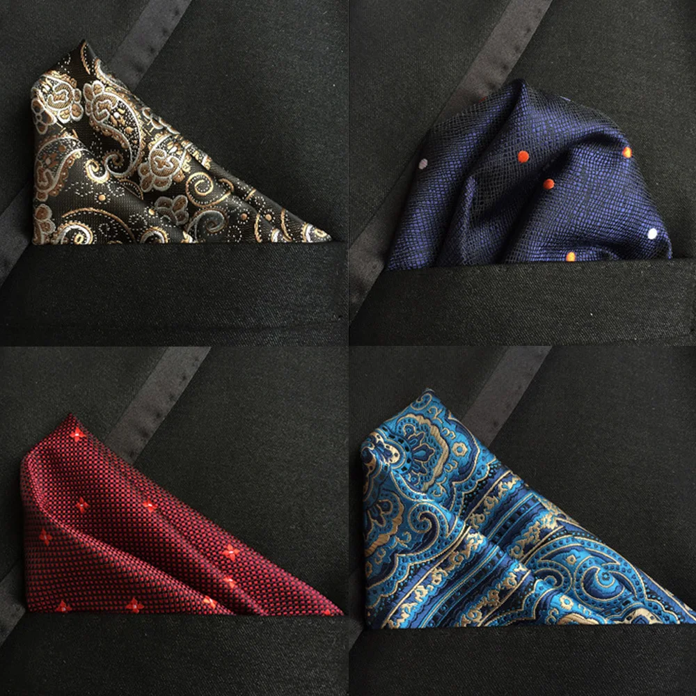 3 Packs Men’s Classic Polka Dots Floral Pocket Square Handkerchief Wedding Hanky BWTHZ0362