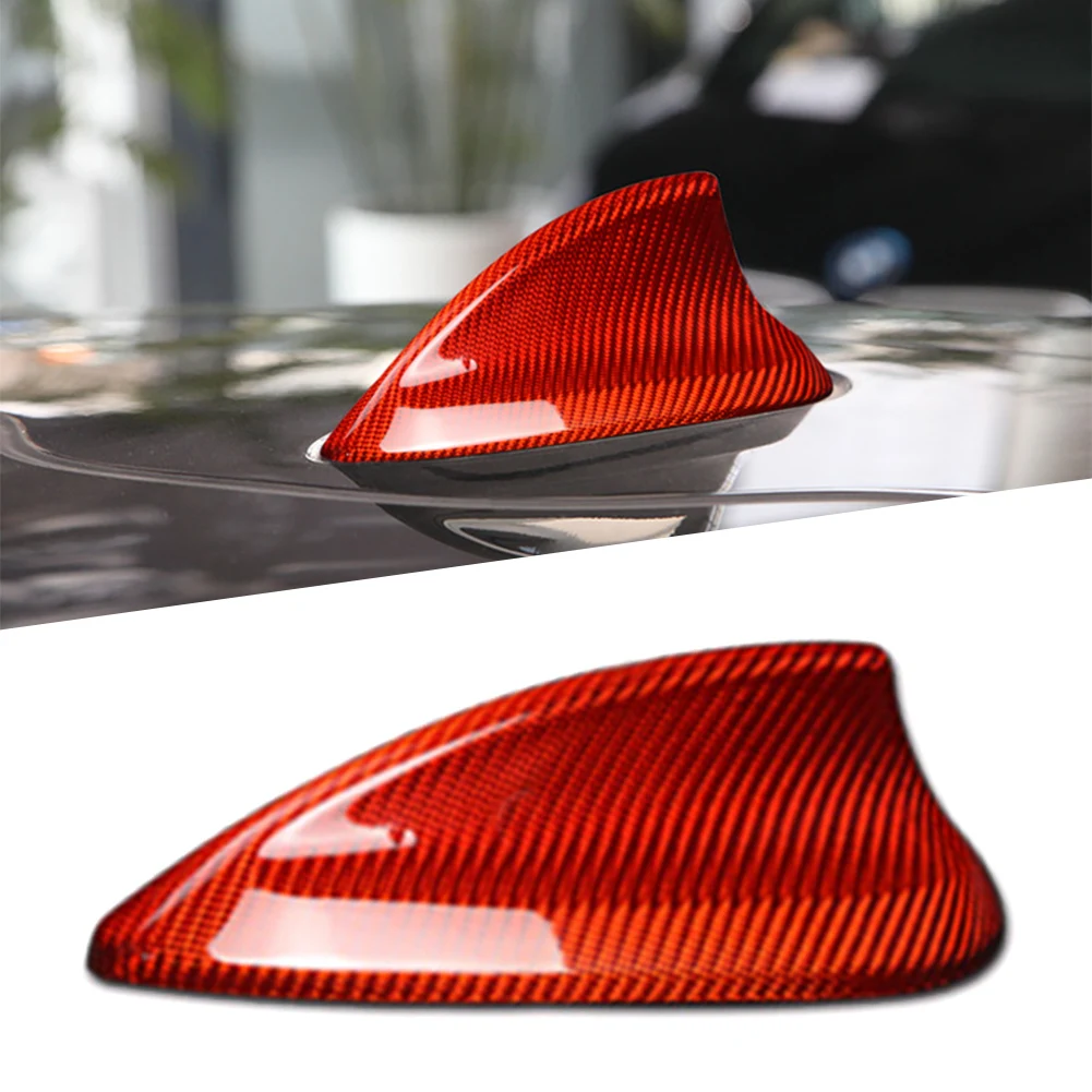 Red Carbon Fiber Shark Fin Antenna Cover For BMW 1 2 3 5 6Series X1 X2 X3 X4 X5 X6 X7 X5M X6M Car-styling Accessories