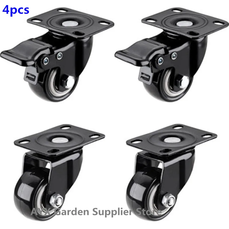 

4 Pack 2in Heavy Duty Caster Wheels Polyurethane Swivel with 360 Degree Top Plate 220lb Total Capacity for Furniture