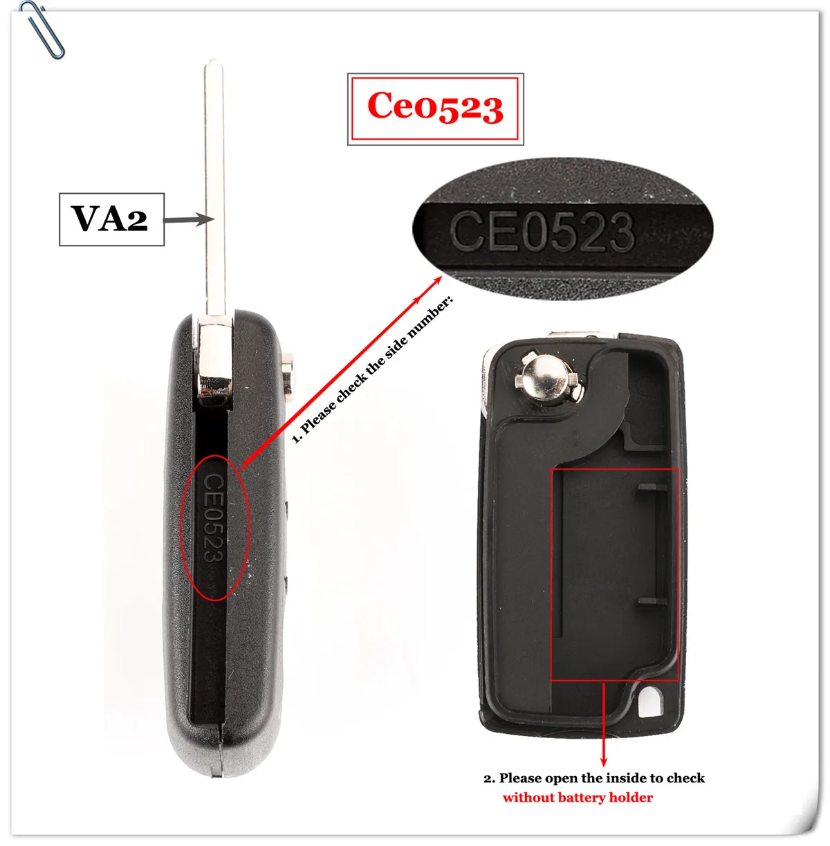 Jingyuqin  2 Buttons Remote Car Key ASK/FSK 434Mhz For Citroen C4 C5 C6 C8 Xsara Picasso For Peugeot 107 207 307 308 CE0536/0523