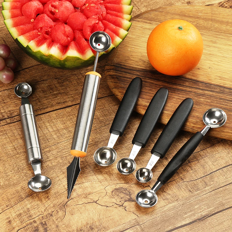 Aixiangru Stainless Steel Ball Digging Device Fruit Ball Round Spoon Ice Cream Multifunctional Set Carving Knife Accessories