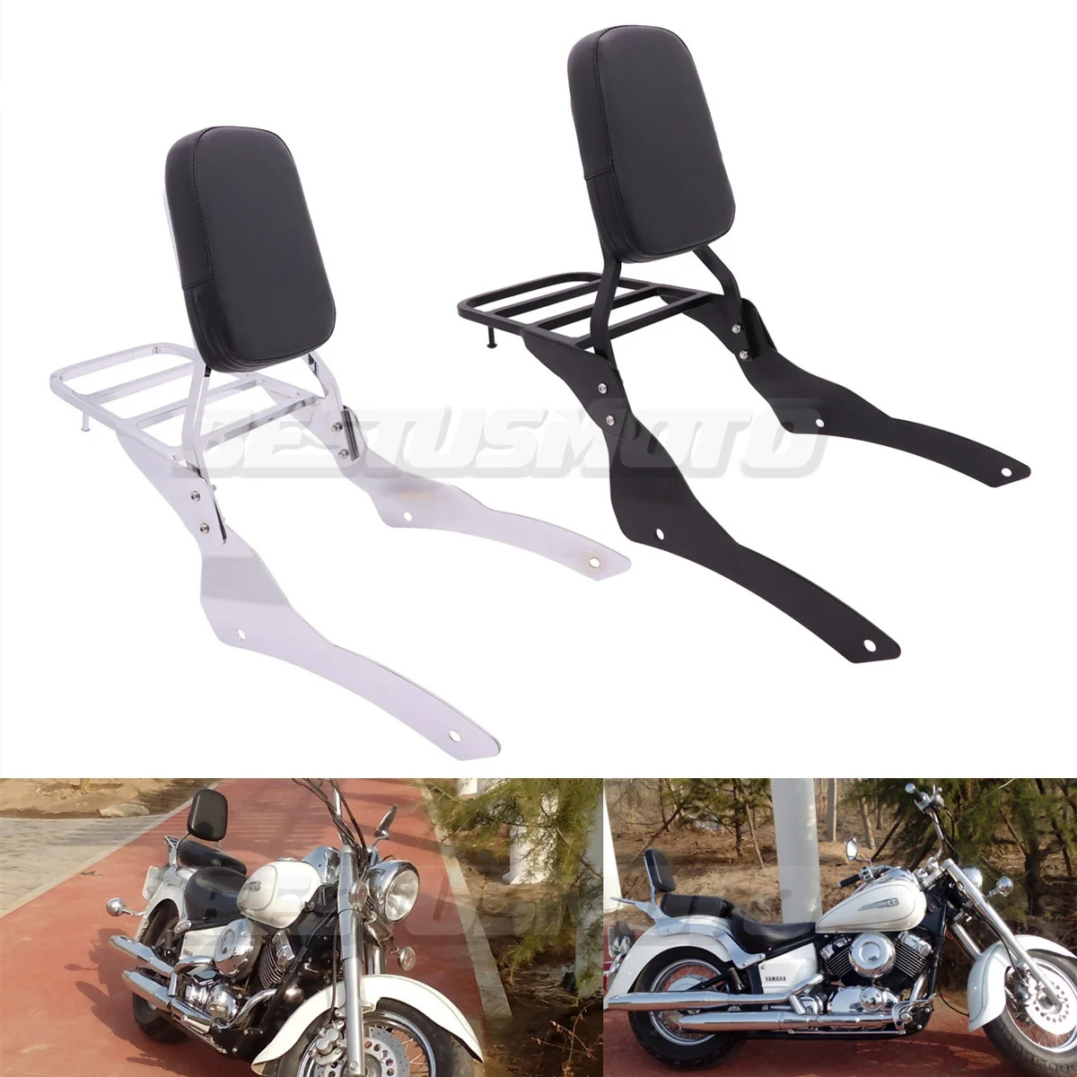 

Motorcycle Backrest Sissy Bar Luggage Rack For Yamaha Dragstar V-Star XVS400 XVS650 DS400 DS650 XVS DS 400 650 Classic 1998-2022