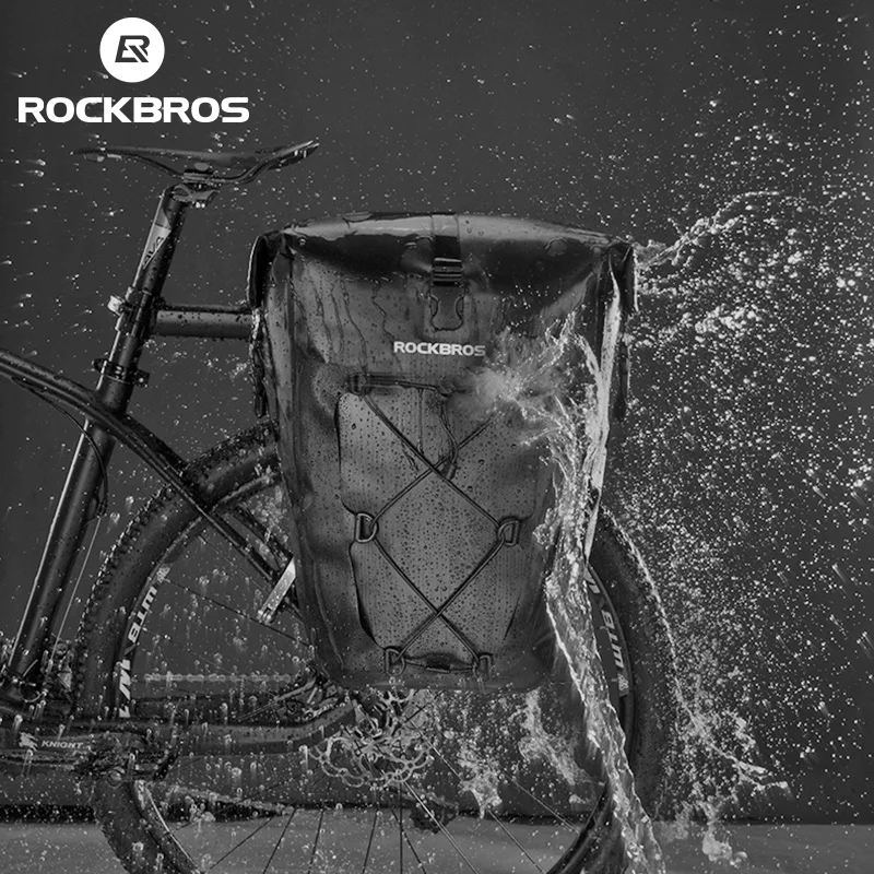 ROCKBROS Waterproof Bike Bag 27L Large Capacity Bicycle Bag Mountain Bike Saddle Rack Trunk Bags Luggage Carrier Bike Accessorie