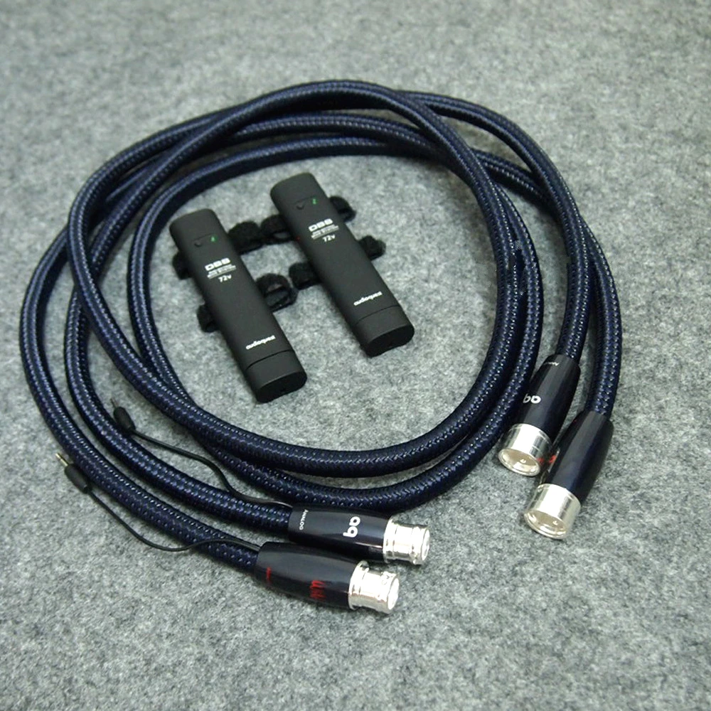 Wild Blue Yonder Silver XLR Male To XLR Female Balance Cable with 72V DBS Amplifier HIFI Audio Cables