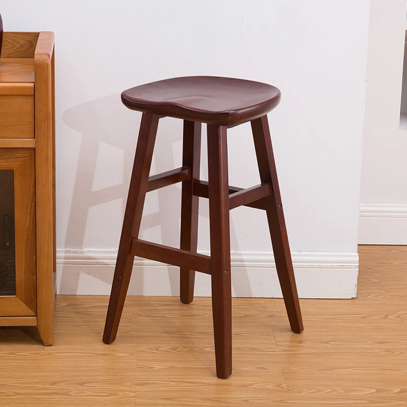 Tabouret de bar en bois massif, tabouret de réception, de style américain, moderne et minimaliste, tabouret de bar haut, créatif et européen, pour la maison