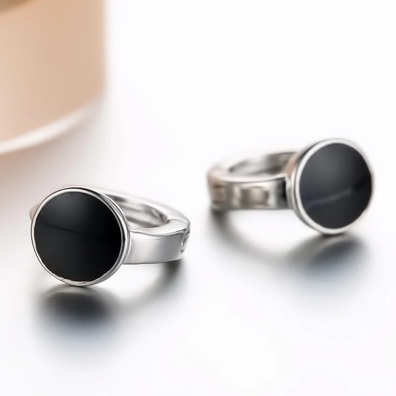Cellacity Silver  Earrings Women Fine Jewelry With Black Gemstones For Charm Lady Female  Ear Drops Women Party Gift