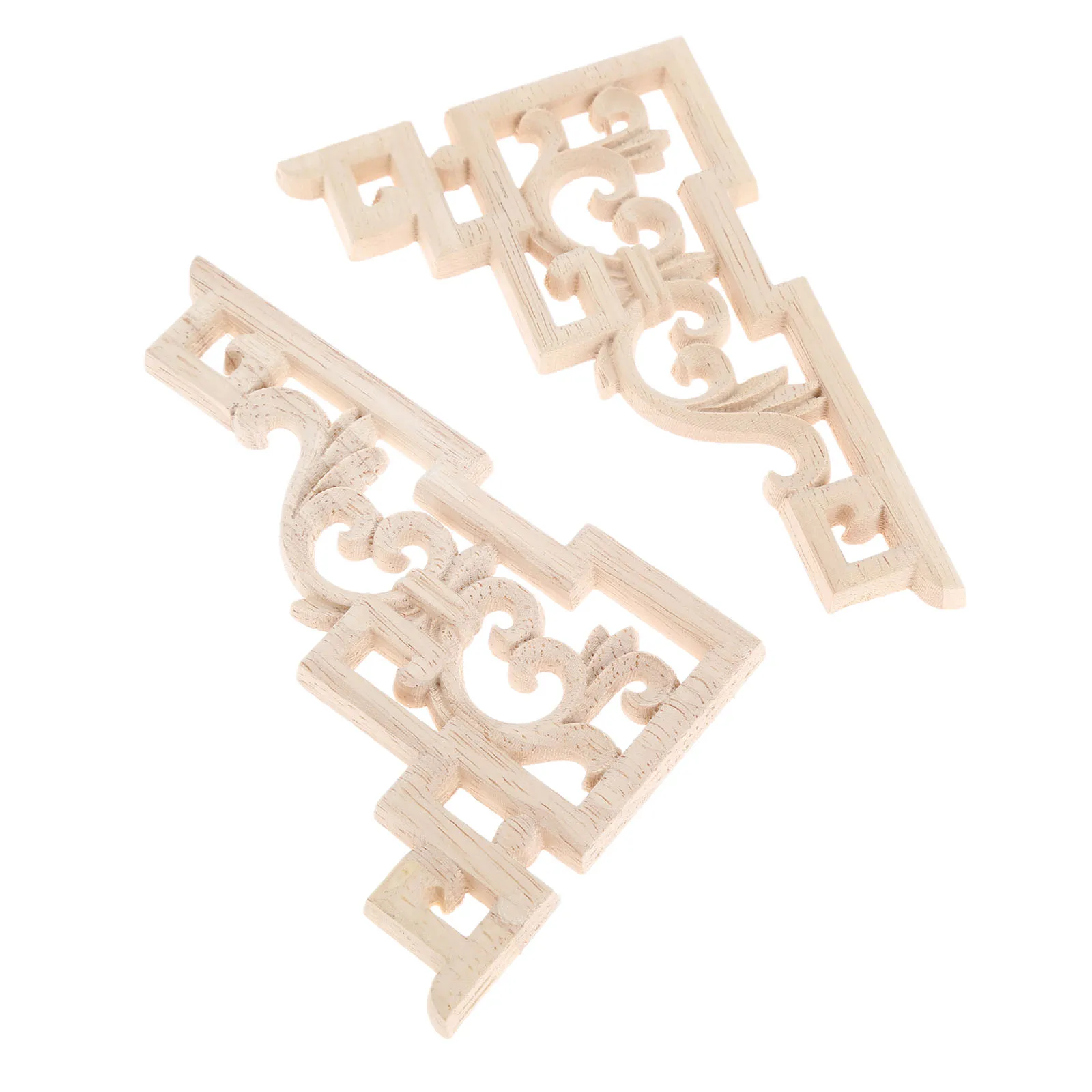 2Pcs 15*10 centimetri di Legno In Stile Euopean Intagliare Della Decalcomania In Legno Intagliato Angolo Applique Telaio Porte di Casa Mobili Arredamento figurine Artigianato