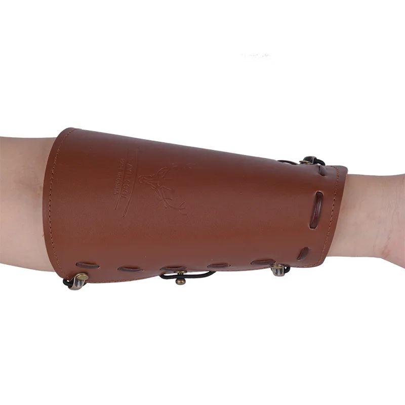 1pc Archery Armguard Leather Protector for Hunting Traditional Recurve Bow Arm Guard Outdoor Shooting Accessories