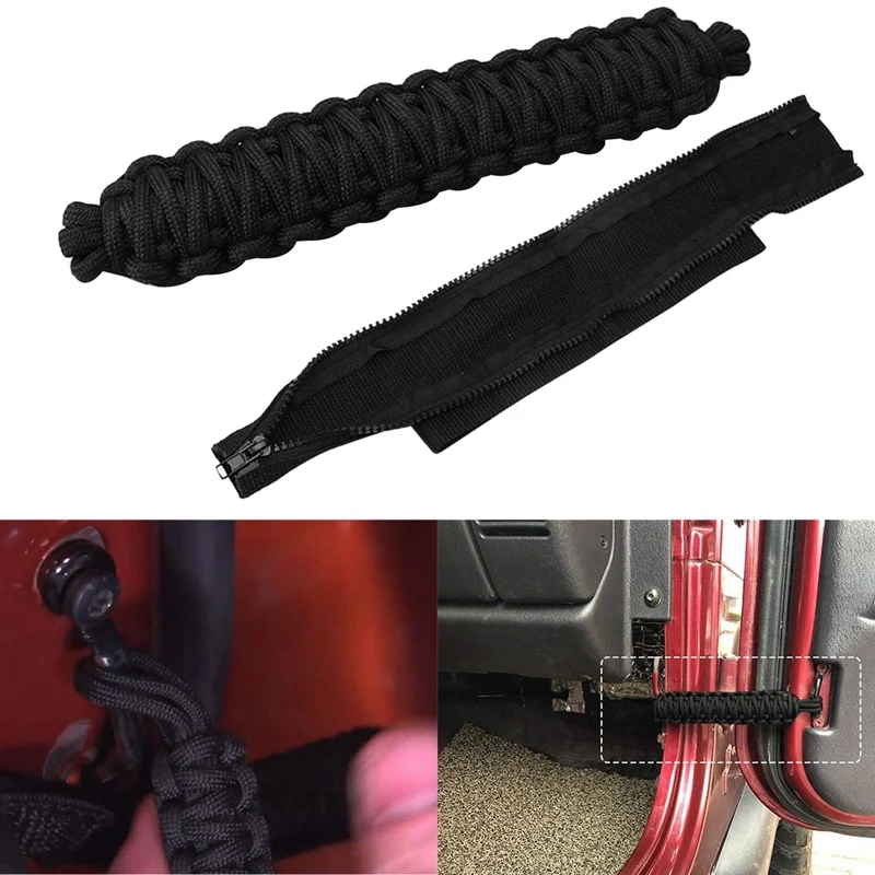 2 x Car Doors Limiting Straps Unilateral Doors Stopper Limiter Belts Kit for Jeep Wrangler CJ YJ TJ JK JKU JL 1996-2018