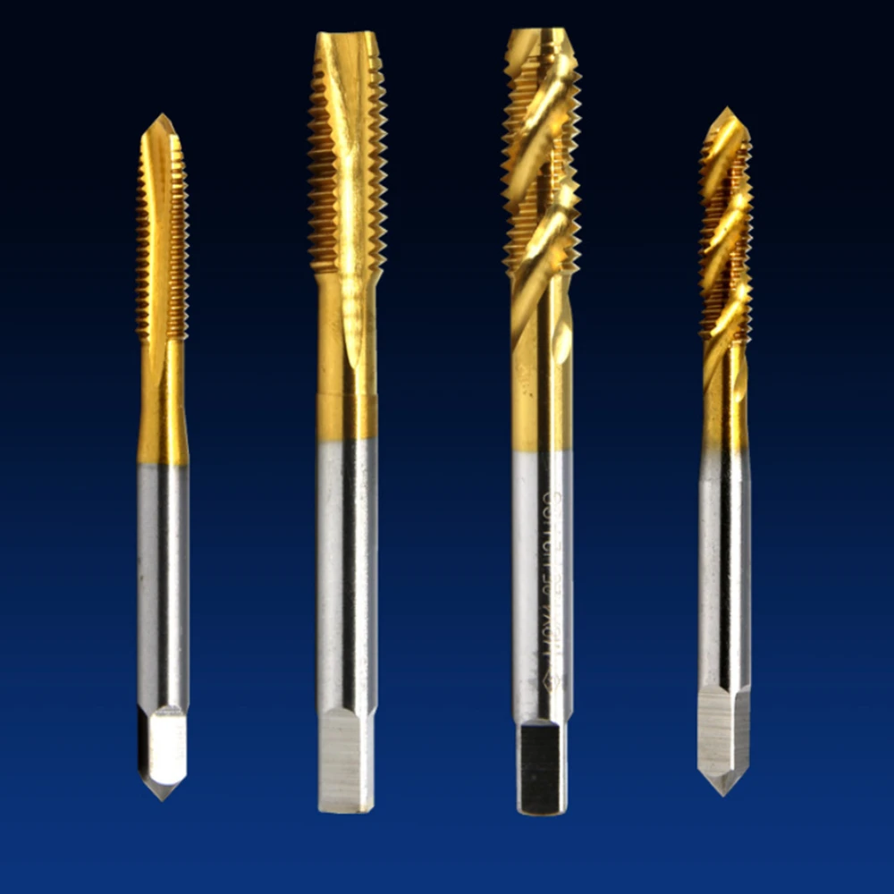 HOT 1pcs/5pcs/10pcs Titanium HSS Screw Thread Tap Drill Bits Straight Slot Tap Spiral Tap Lopointed Tap Metric Tap Right Hand