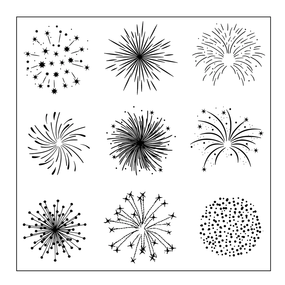 AZSG Beautiful Firework Clear Stamps For Scrapbooking DIY Clip Art /Card Making Decoration Stamps Crafts